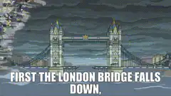 London Bridge falls down pixel art