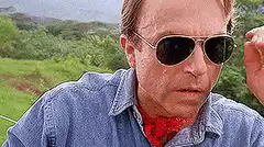 Sam Neill takes off sunglasses Jurassic Park