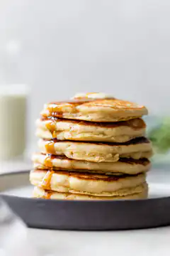 stack of pancakes with syrup