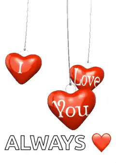 I Love You Always hanging hearts