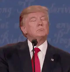 Donald Trump drinking water