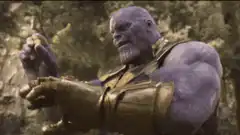 Thanos activates the Infinity Gauntlet