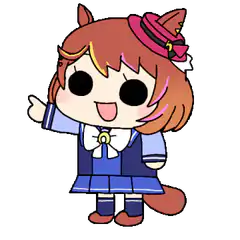 Chibi horse girl pointing