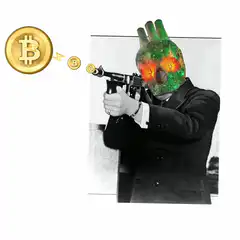 Bitcoin shooting skull mask