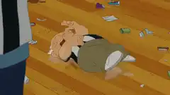 Peter Griffin laughing on the floor