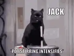 Jack the cat pot stirring intensifies