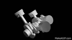 3D model of a crankshaft rotating