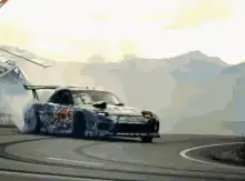 Red Bull drift car with helicopter