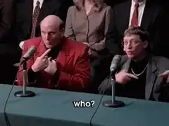 Who? Who? Who? pointing at each other