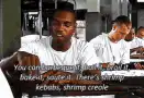 Chef explaining shrimp dishes