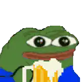 Pepe drinking beer