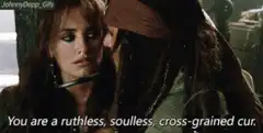 Jack Sparrow calls Elizabeth a cross-grained cur