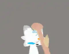 pixel art cat face being squished