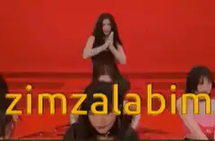 woman dancing with zimzalabim text