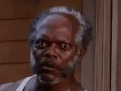 Samuel L. Jackson wide eyes stare