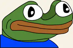 Pepe the Frog with wide eyes