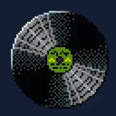 Pixel art Death Star spinning