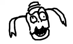 doodle face with pigtails
