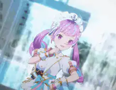 anime girl making heart hands