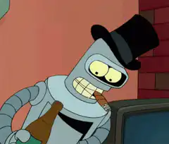 Bender with monocle and cigar