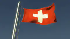 Swiss flag waving in the wind