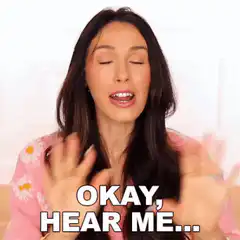 Woman saying okay hear me