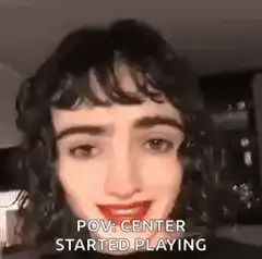 Girl staring intensely POV center started playing
