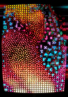 Colorful falling code matrix