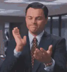 Leonardo DiCaprio clapping sarcastically