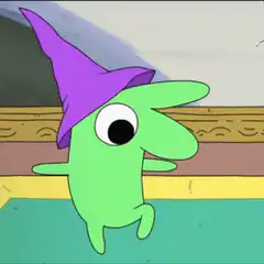 Green Wizard Character Dancing