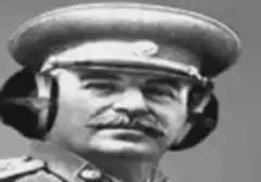 Joseph Stalin wearing headphones
