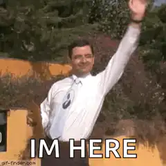 Mr Bean waving im here
