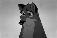 Sad wolf character