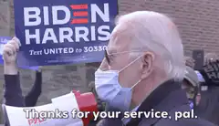 Biden thanks supporter for service