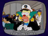 Sideshow Bob as a clown on a ship