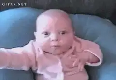 Baby looks confused and suspicious