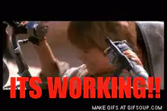 Ewok celebrating its working