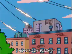 Simpsons electricity buzzing wires