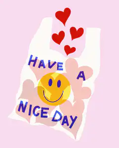Have a nice day with smiley and hearts