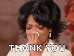 Oprah crying thank you