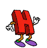 cartoon letter H dancing