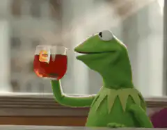 Kermit the Frog drinking tea