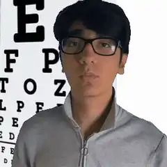 guy adjusts glasses and blurs