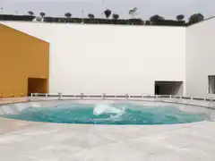 Water splashing in a modern pool