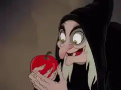 Evil Queen holding poisoned apple