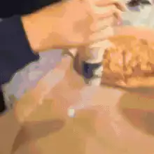 pouring cream on plate