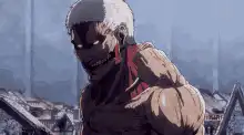 Armored Titan menacing stare