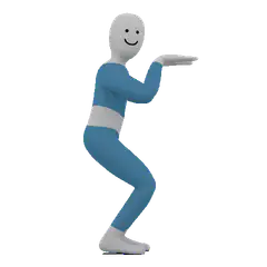 3d man doing a squat