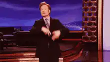 Conan O'Brien dancing on stage
