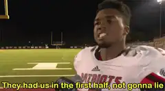 Football player interview first half